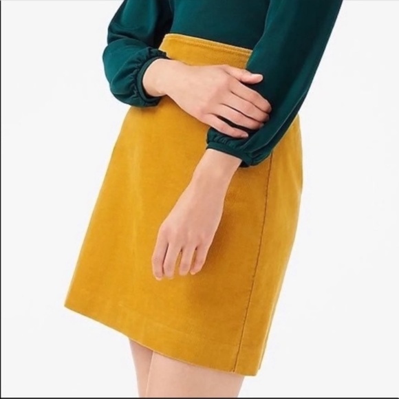 Banana Republic Petite Corduroy Skirt Mustard Yellow - 2P - Picture 1 of 8